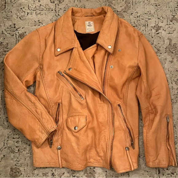 NWOT FREE PEOPLE Jealousy leather jacket biker jacket - Picture 8 of 9